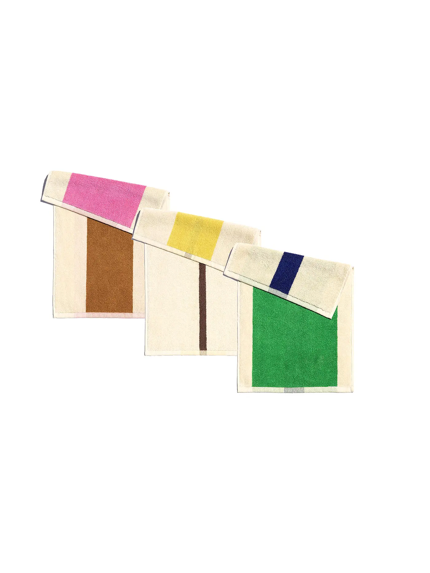 SUITE702 | Gästetuch Set 3x 30x50cm MARTENS AND MARTENS Pink/Royal Blue/Brown | 